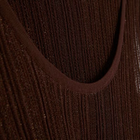 RI Studio Brown Layered Sheer Vest