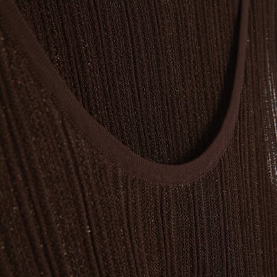 RI Studio Brown Layered Sheer Vest