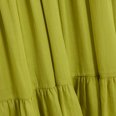 RI Studio Lime Green Layered Maxi Dress
