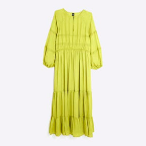 RI Studio Lime Green Layered Maxi Dress