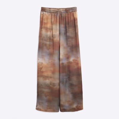 RI Studio Petite Brown Wide Leg Trousers