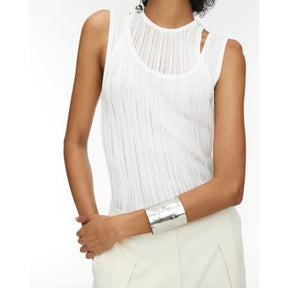 RI Studio White Layered Sheer Vest