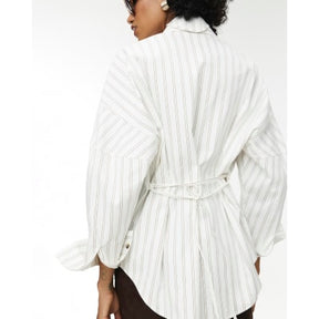 RI Studio White Stripe Cocoon Sleeve Shirt
