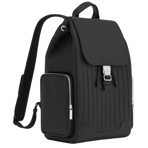 Never Still - Canvas Flap Backpack Large Black