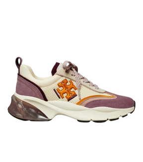 Tory Burch - Good Luck New Cream / Arancio / Light Purple Low Top Sneakers