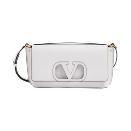 Rockstud chain pouch in grainy calfskin