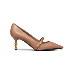 Rockstud pumps with kidskin sculptured heel