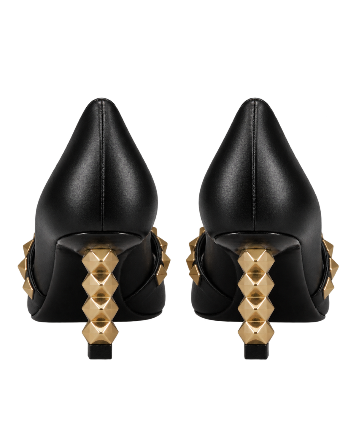 Rockstud pumps with sculptural heel in calfskin 70mm