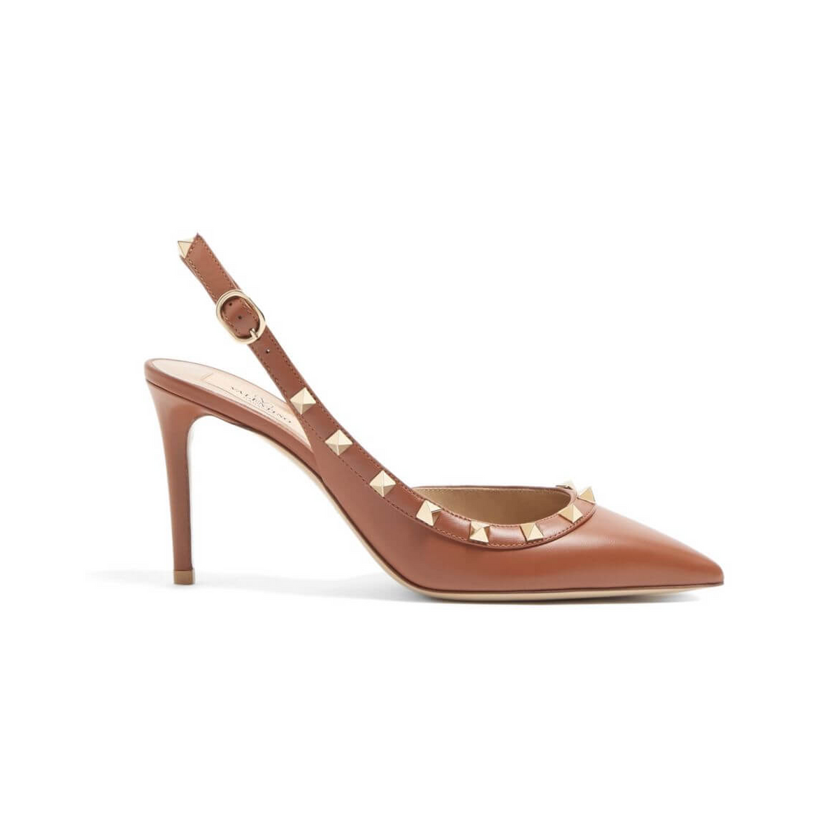 Rockstud slingback calfskin pumps 85mm