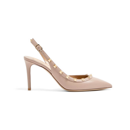 Rockstud slingback calfskin pumps 85mm