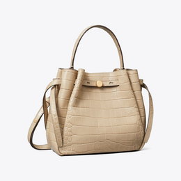 Romy Croc-Embossed Bucket Bag