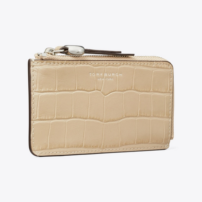 Romy Croc-Embossed Zip Card Case