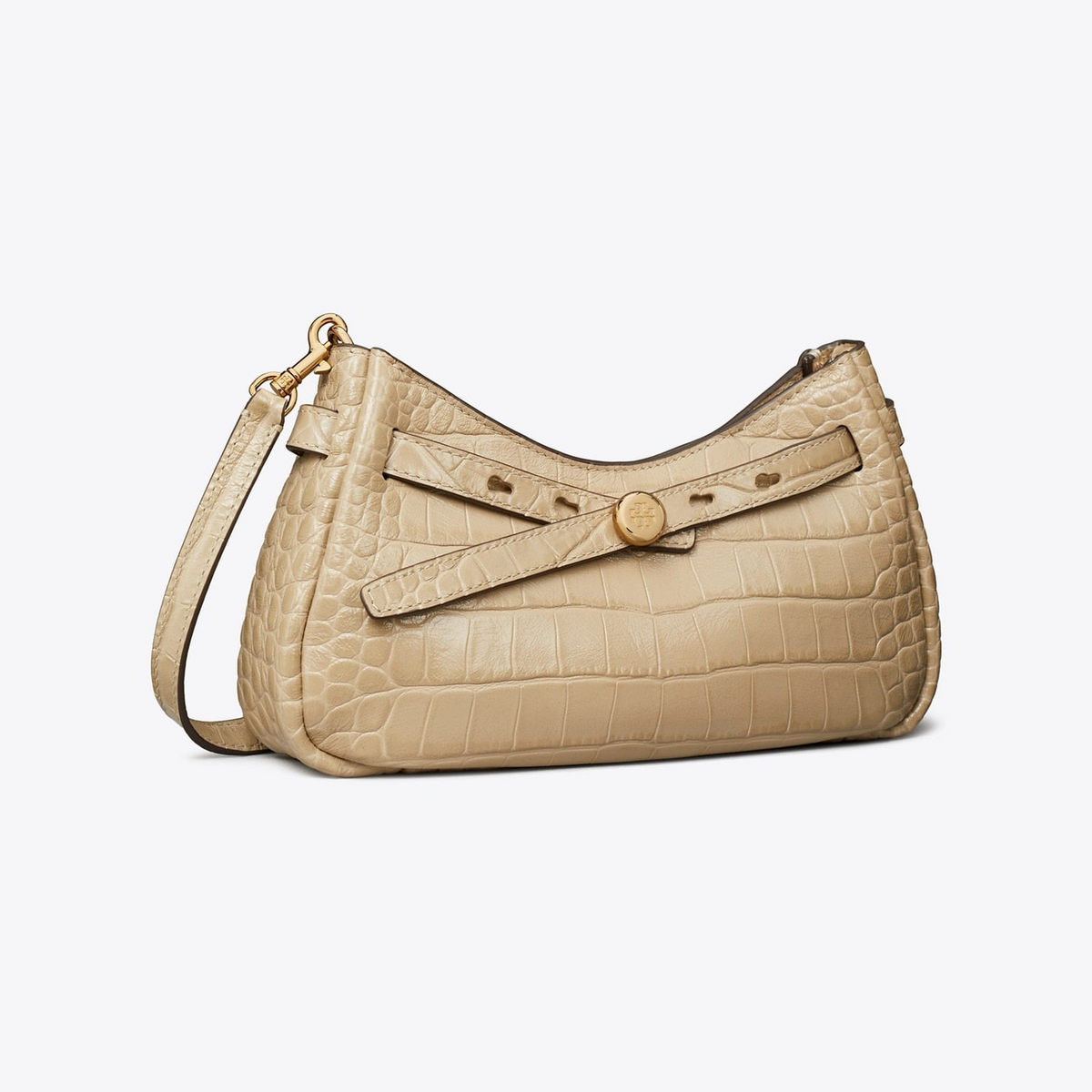 Romy Croc-Embossed Zip Top Crossbody Bag