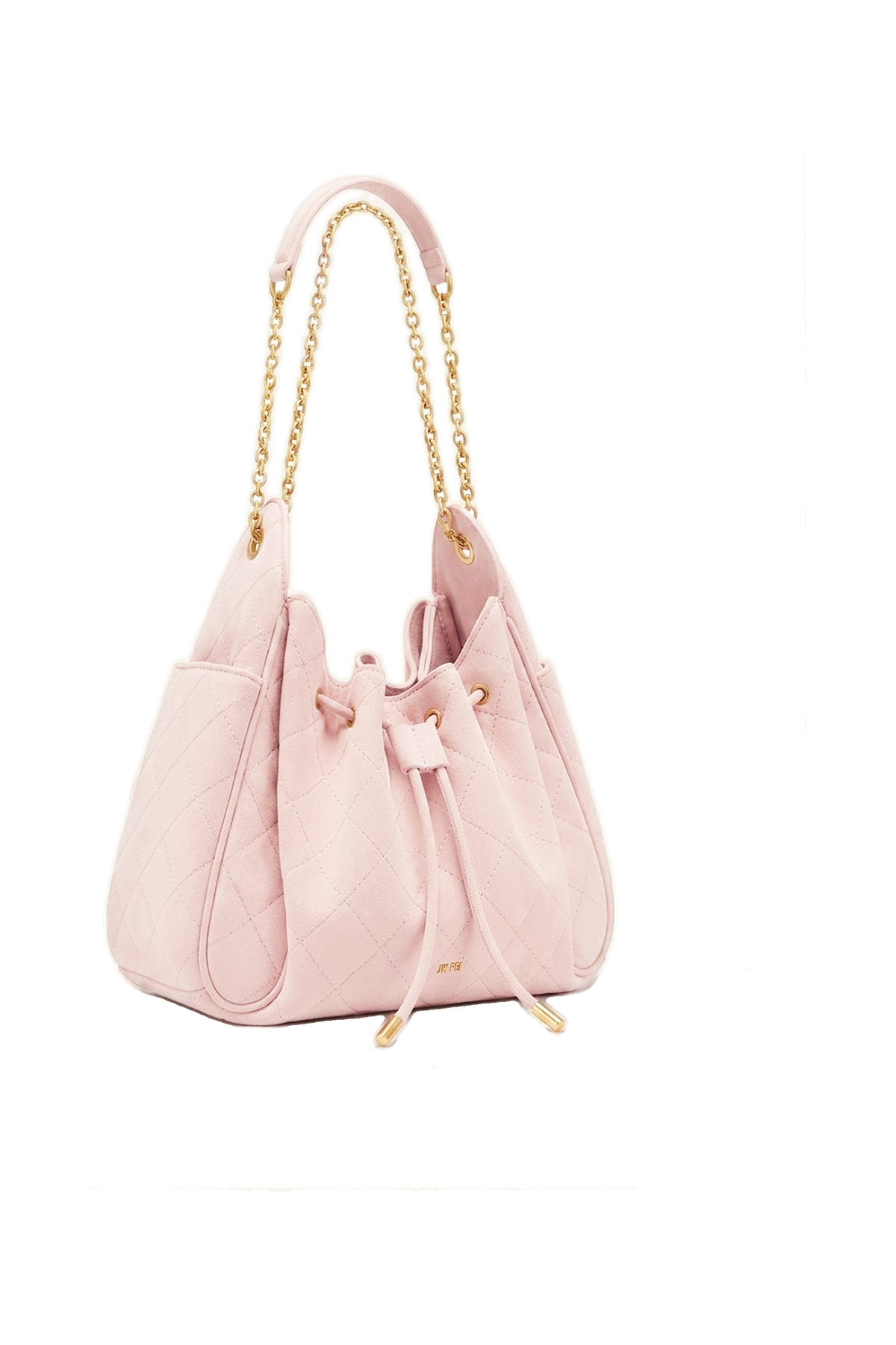 Rowan Faux Suede Quilted Chain Bucket Bag - Blue