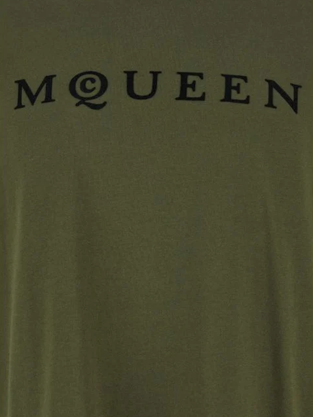 Alexander McQueen Flocked Logo T-Shirt in Green