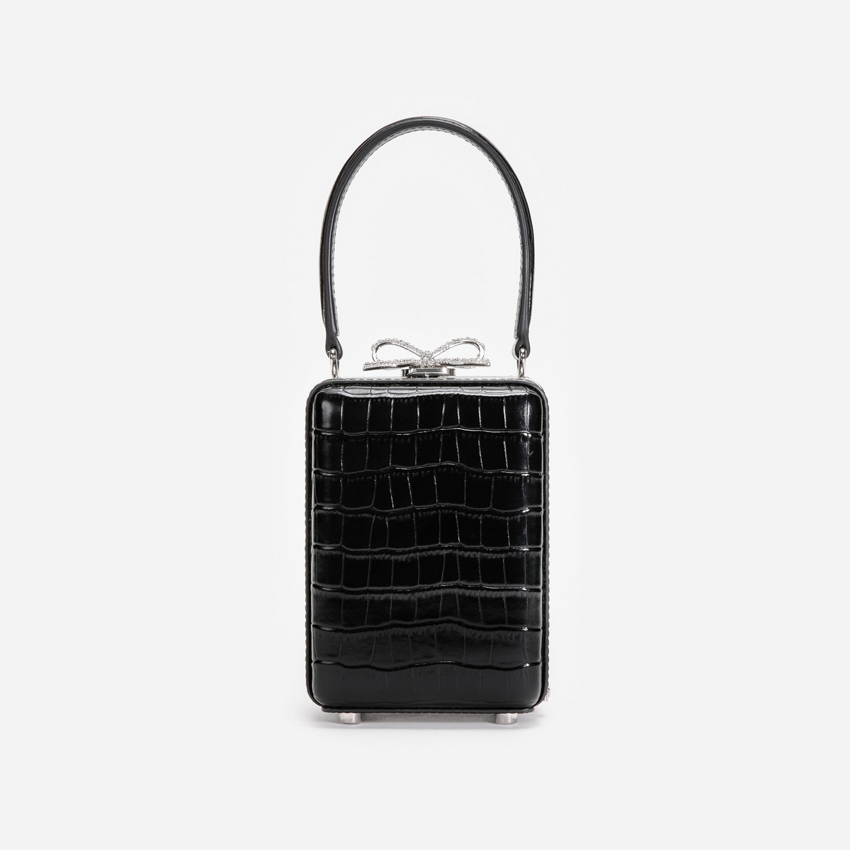 Black Croc Leather Micro Bag