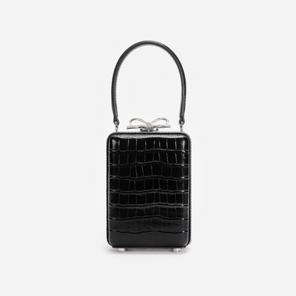 Black Croc Leather Micro Bag