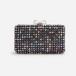 Multi Crystal Chainmail Clutch