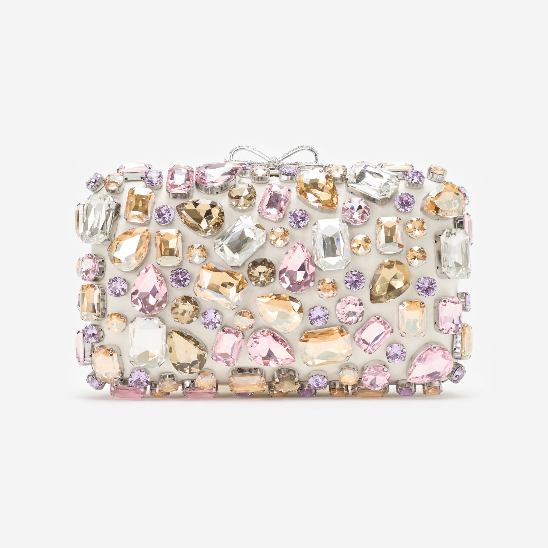 Multi Crystal Embellished Clutch Bag
