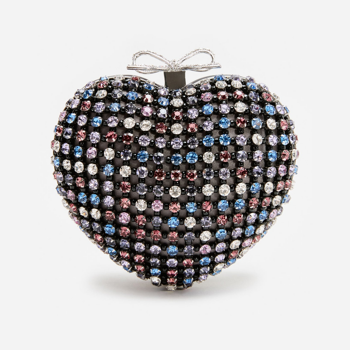 Multi Crystal Heart Clutch