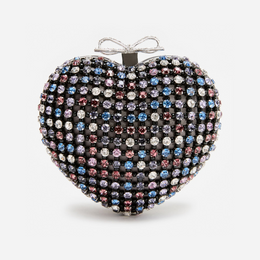 Multi Crystal Heart Clutch