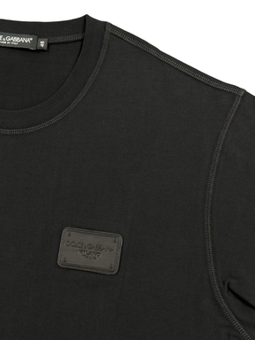 Dolce & Gabbana Black Logo Detail T-Shirt in Black