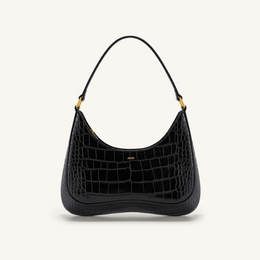 Ruby Shoulder Bag - Black Croc