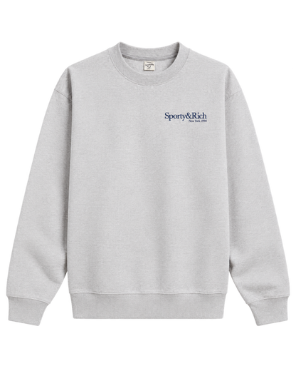 Run Club Crewneck - Heather Gray/Navy