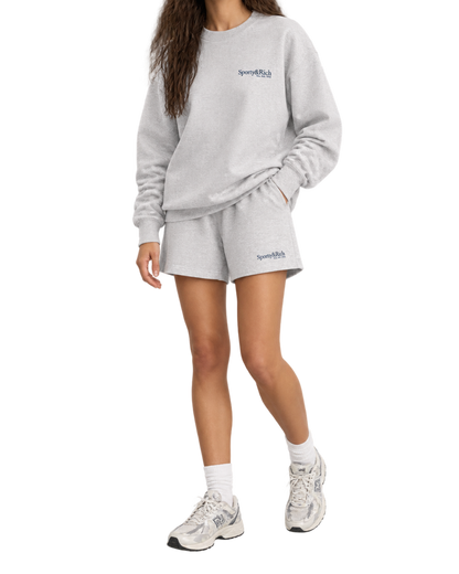 Run Club Crewneck - Heather Gray/Navy