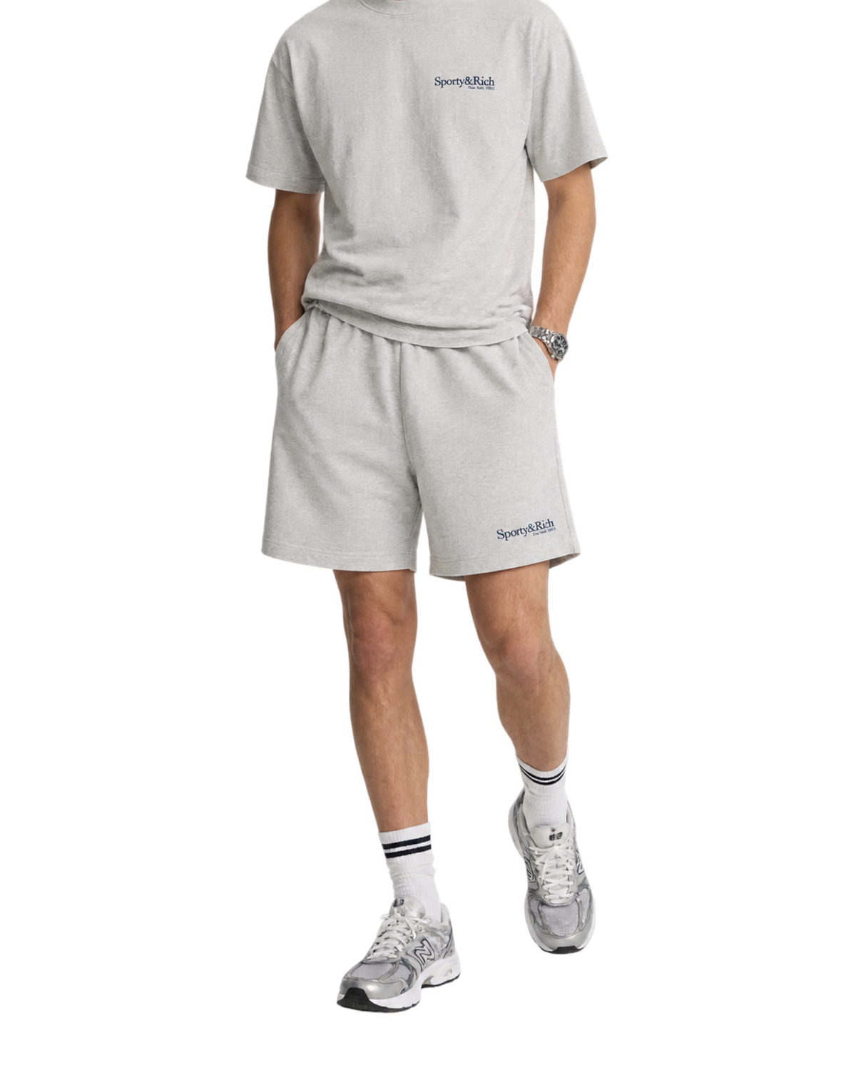 Run Club Gym Short - Heather Gray/Navy