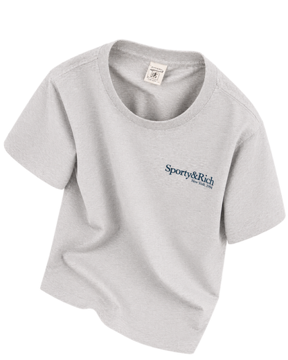 Run Club T-Shirt - Heather Gray/Navy