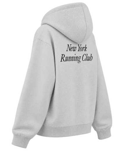 Run Club Zip Hoodie - Heather Gray/Black