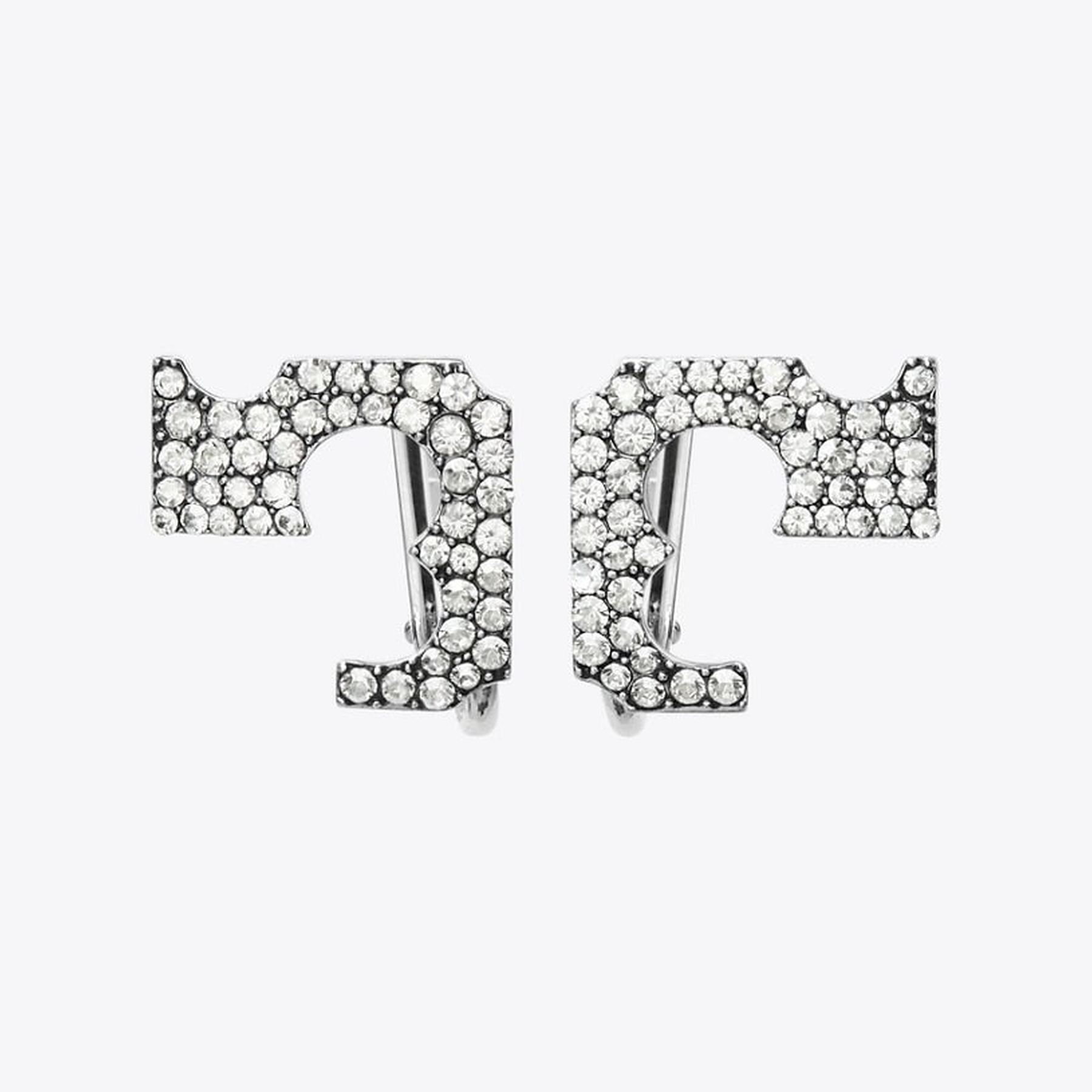 Runway Pavé Serif T Clip-On Earrings