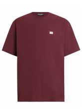 Dolce & Gabbana Plaque Logo T-Shirt in Burgundy