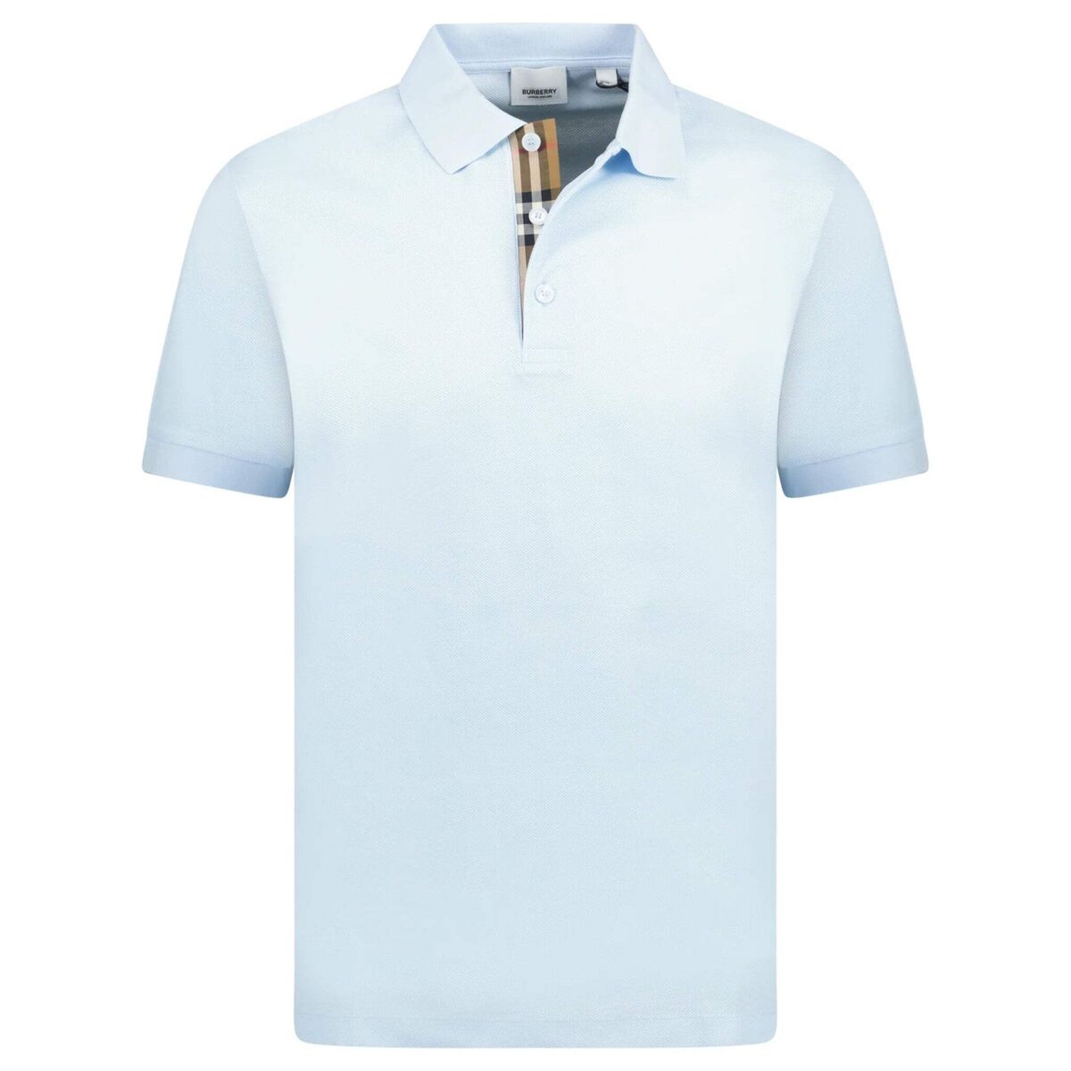 Burberry Light Blue Hartford Polo with Vintage Check Detail