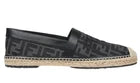 FENDI ZUCCA FF GRAY CANVAS LOGO ESPADRILLES LOAFER