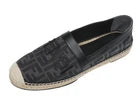 FENDI ZUCCA FF GRAY CANVAS LOGO ESPADRILLES LOAFER