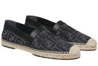 FENDI ZUCCA FF GRAY CANVAS LOGO ESPADRILLES LOAFER