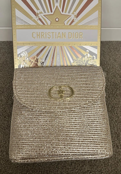 Rare Dior Beauty Vip Gift 2025 Gold Pouch Bag comes with Gold Strap