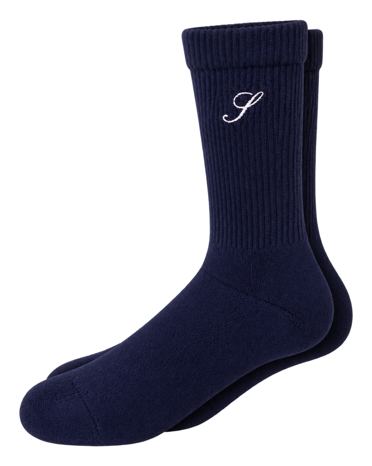 S Logo Wide Rib Cotton Socks - Dark Navy