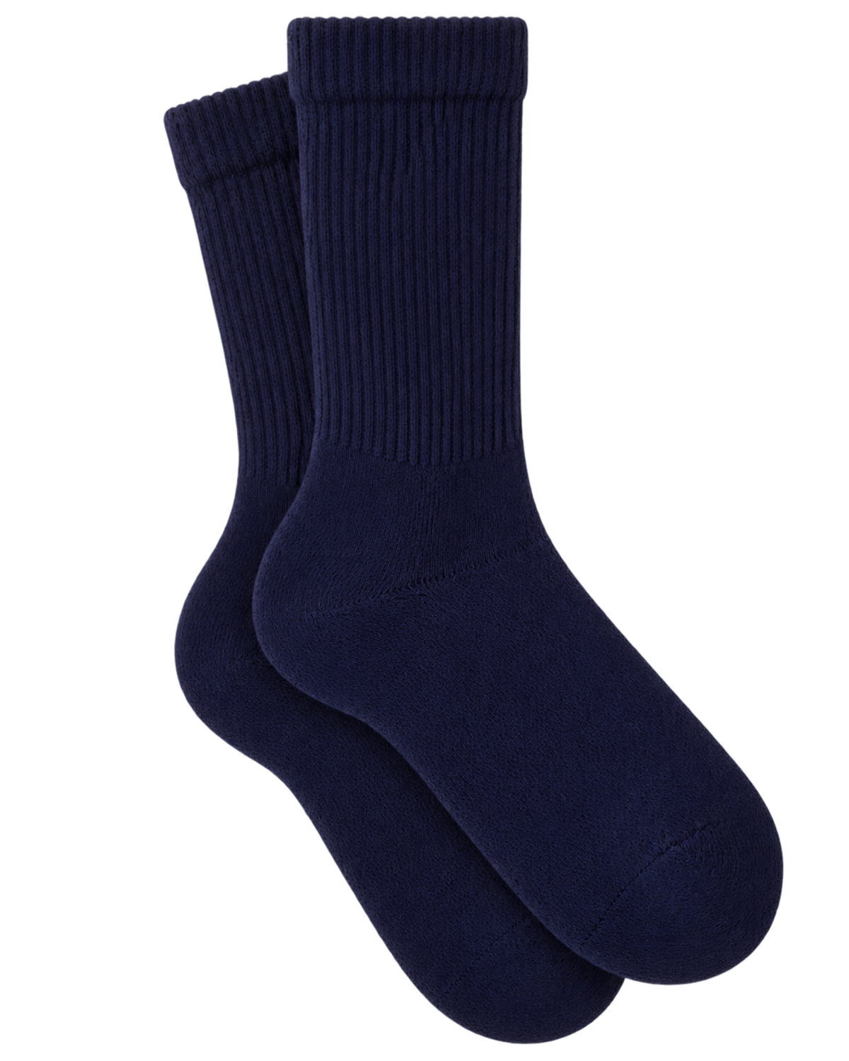 S Logo Wide Rib Cotton Socks - Dark Navy