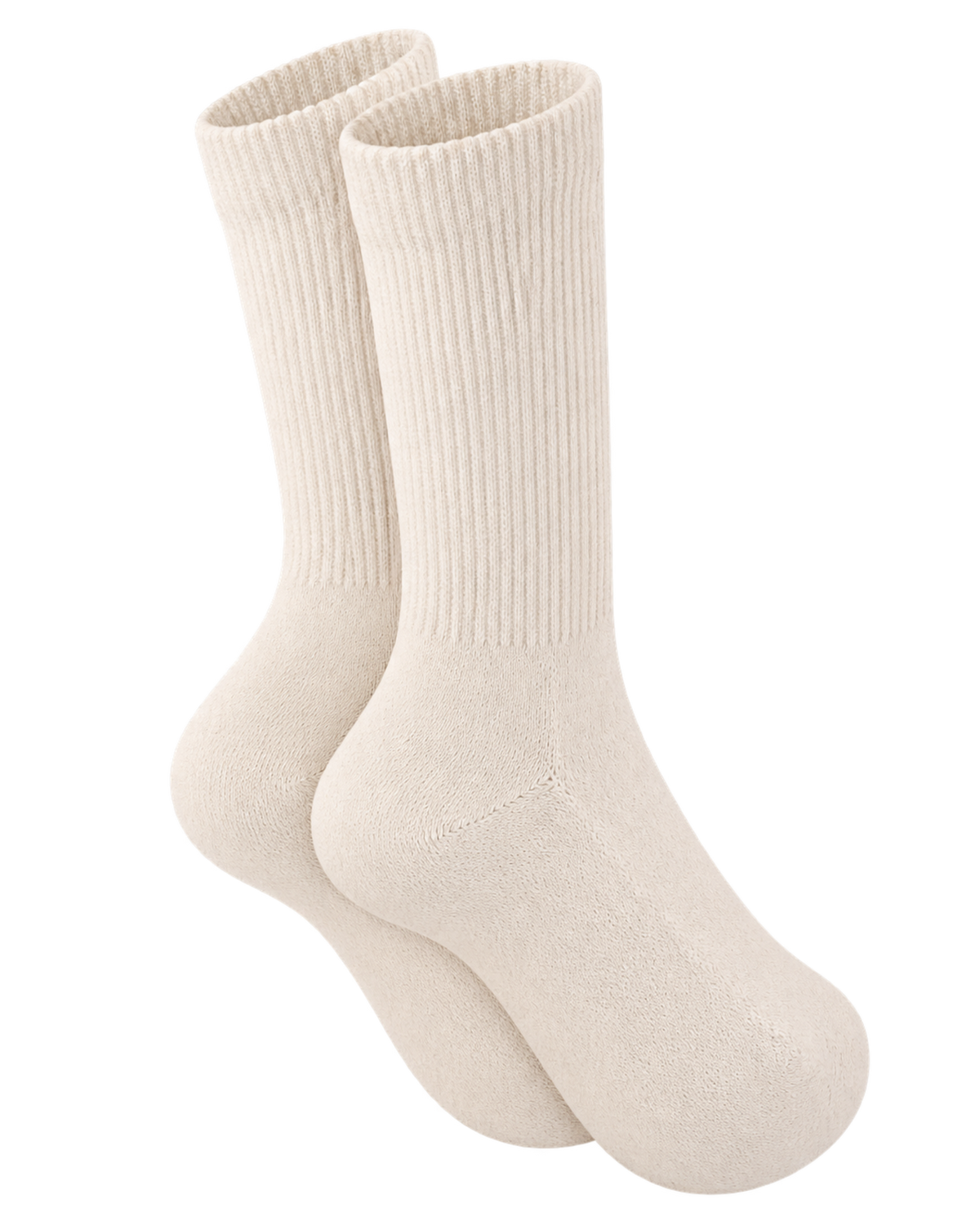 S Logo Wide Rib Cotton Socks - Ecru