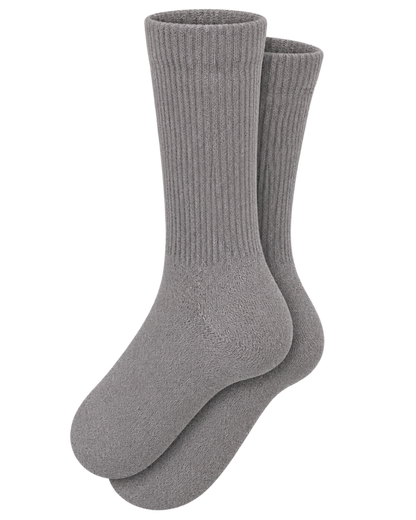 S Logo Wide Rib Cotton Socks - Heather Gray