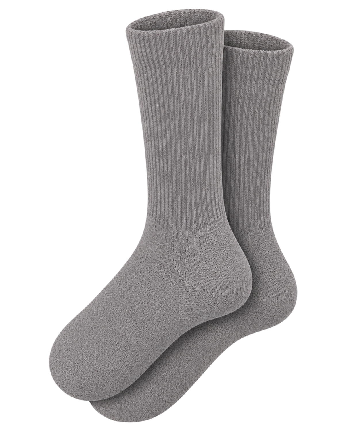 S Logo Wide Rib Cotton Socks - Heather Gray