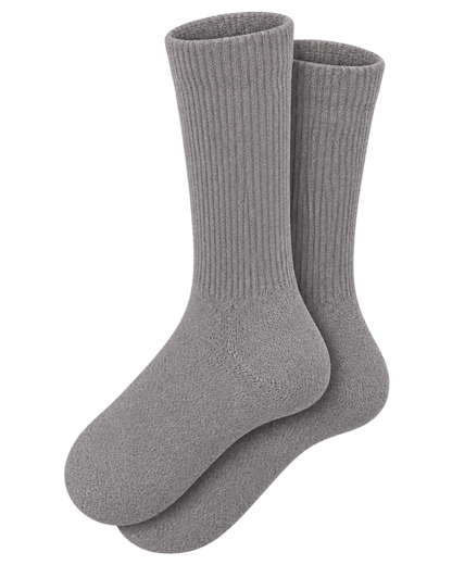 S Logo Wide Rib Cotton Socks - Heather Gray