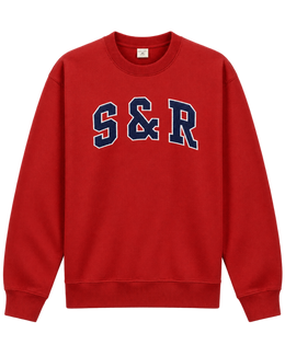S&R Ivy Crewneck - Ruby/Navy