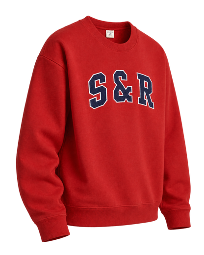 S&R Ivy Crewneck - Ruby/Navy