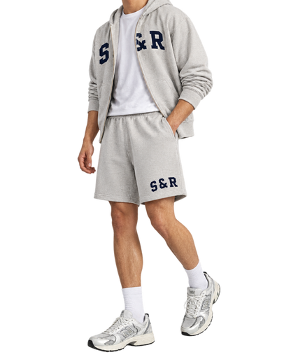 S&R Ivy Gym Short - Heather Gray/Navy