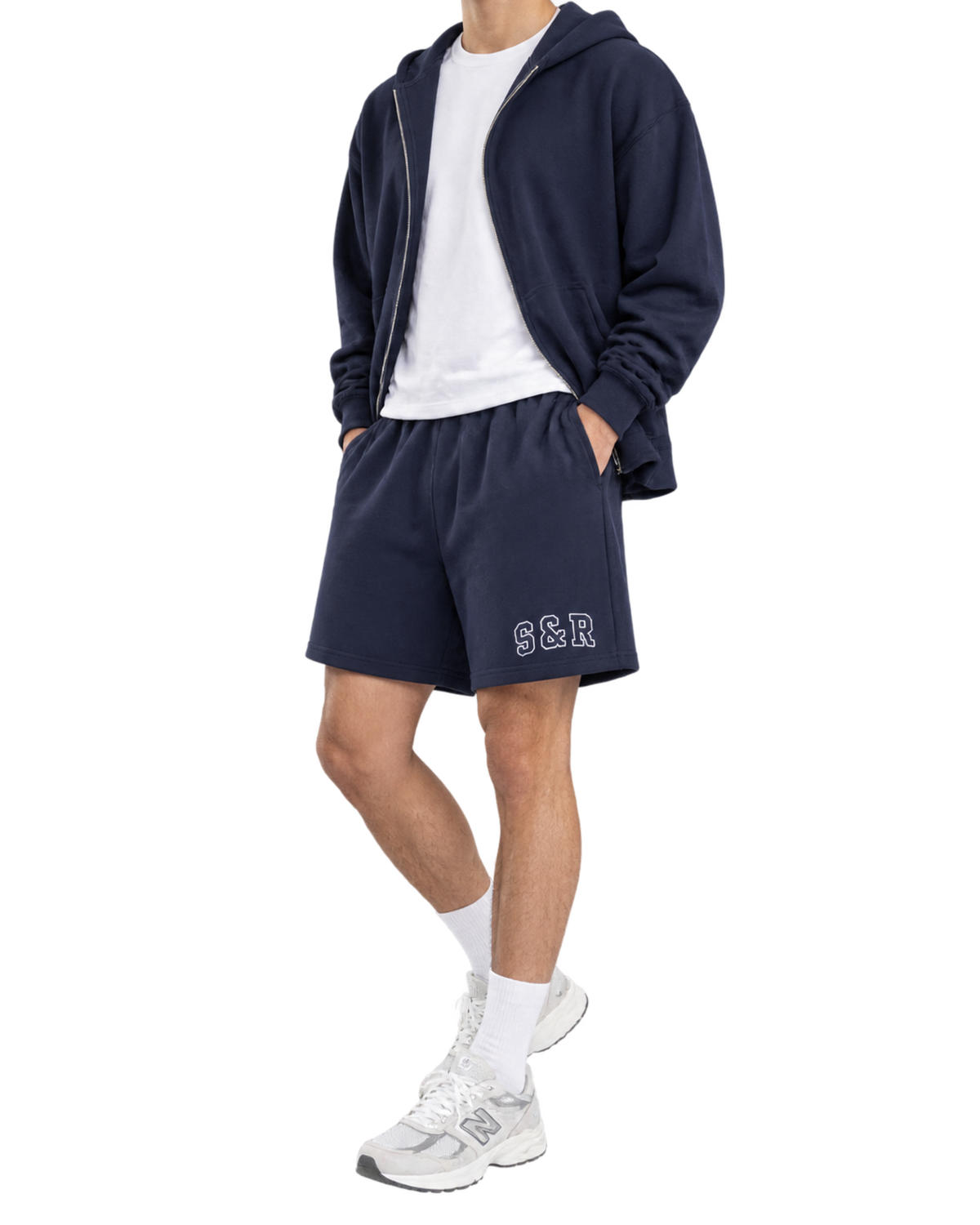 S&R Ivy Gym Short - Navy/White