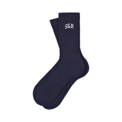 S&R Ivy Socks - Navy/White